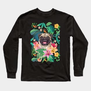 Tropical Fawn Pug 11 Long Sleeve T-Shirt